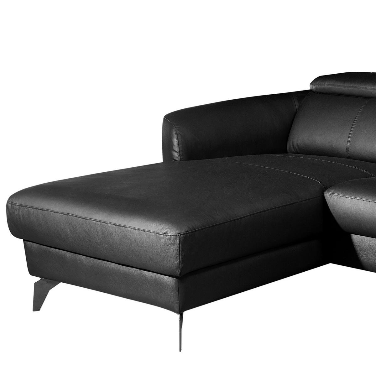 Ecksofa Berne Schwarz S: 183x261 Cm - Schwarz, Design, Leder/Textil (183/261cm) - Livetastic