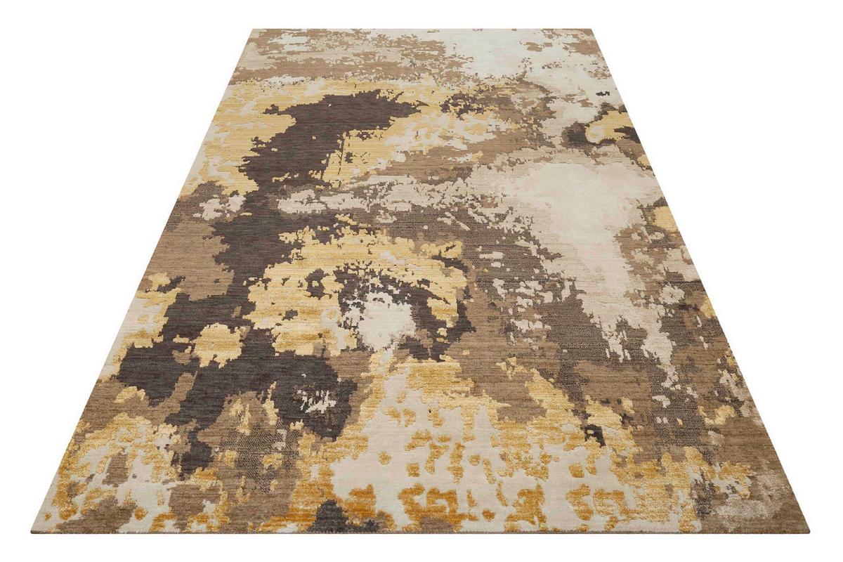 Flachwebteppich Manhattan Schwarz, Goldfarben 50x80 Cm - Beige/Goldfarben, Design, Textil (50/80cm) - Esprit