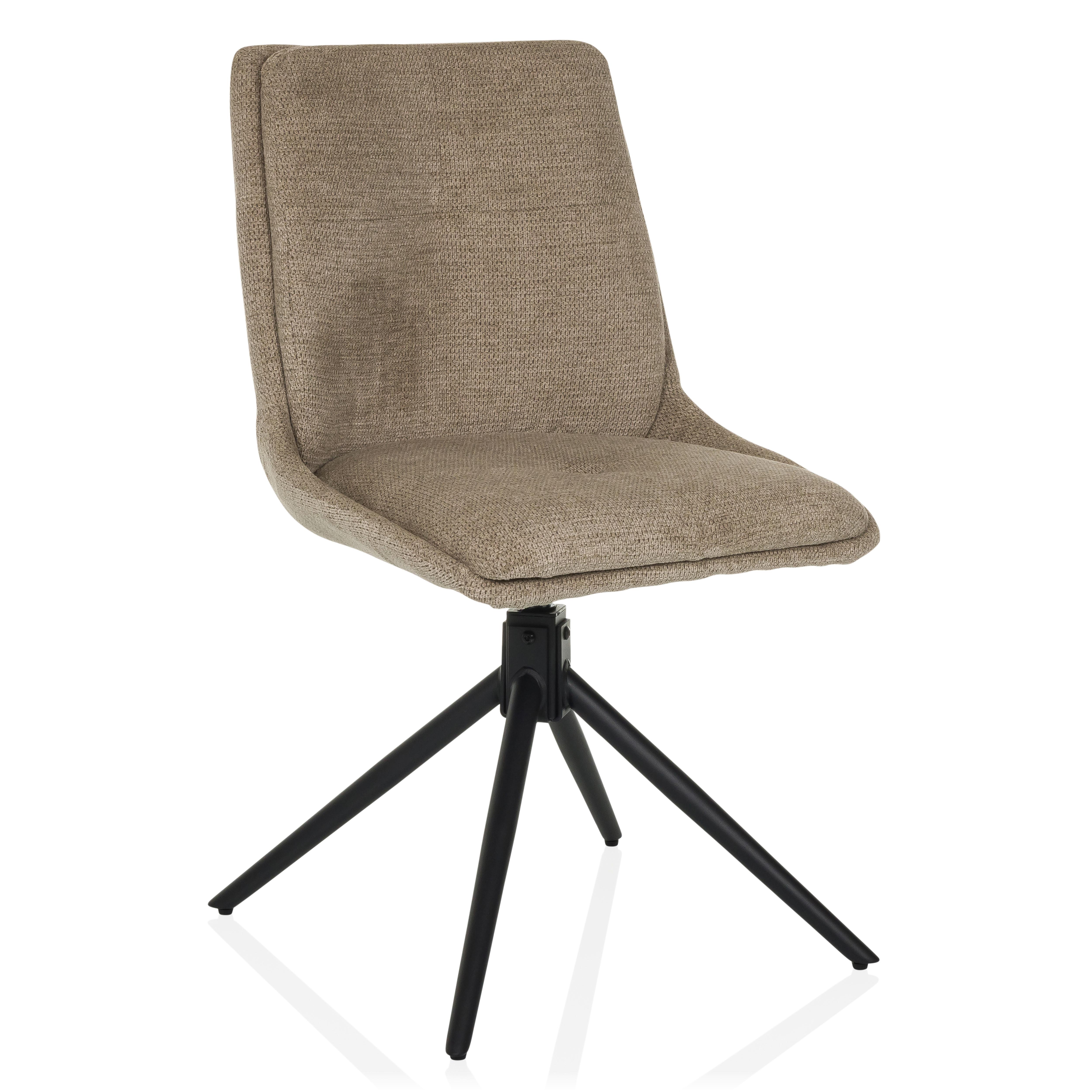 Drehstuhl Tarviso I Beige B: 53 cm - Beige/Schwarz, MODERN, Textil/Metall (53/89/58cm) - MID.YOU