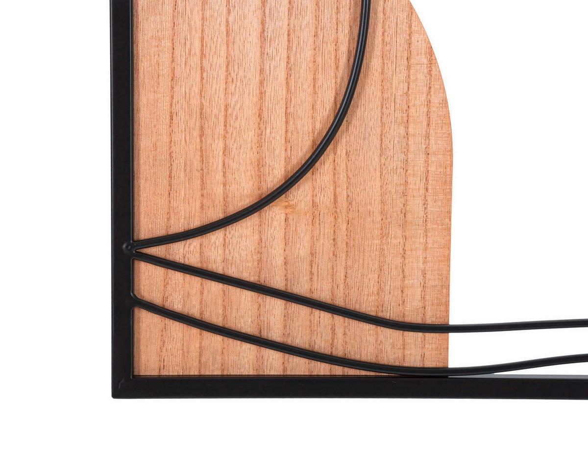 Wanddeko David B Naturfarbe/schwarz/weiß B:55cm - Basics, Holzwerkstoff (55/80/2cm)