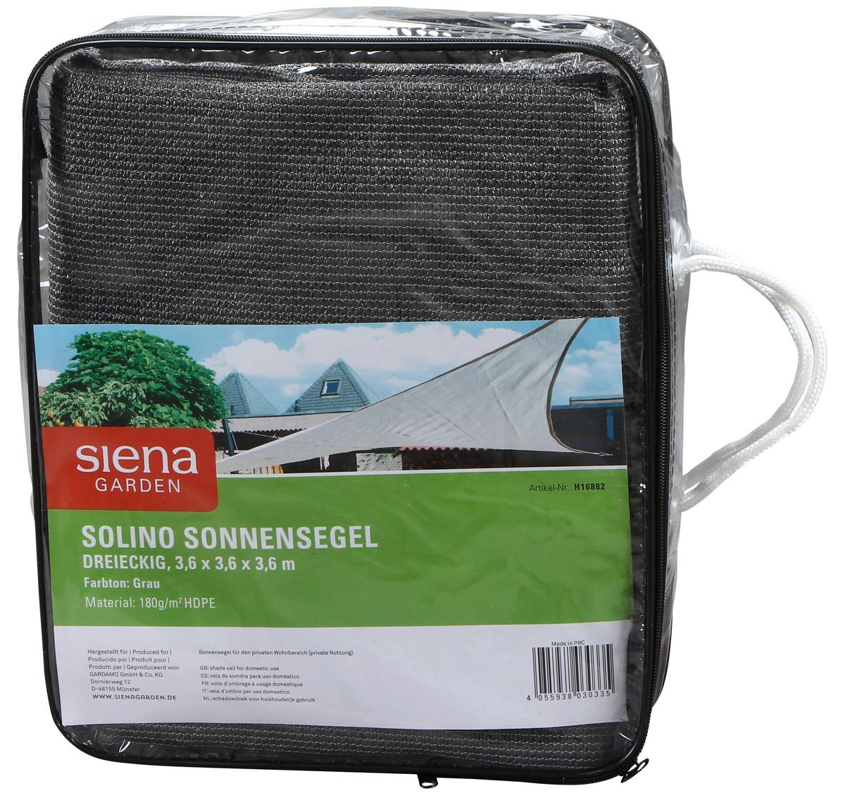 Gartensonnensegel K95891 - Grau, KONVENTIONELL, Textil/Metall (360/360cm) - Siena Garden