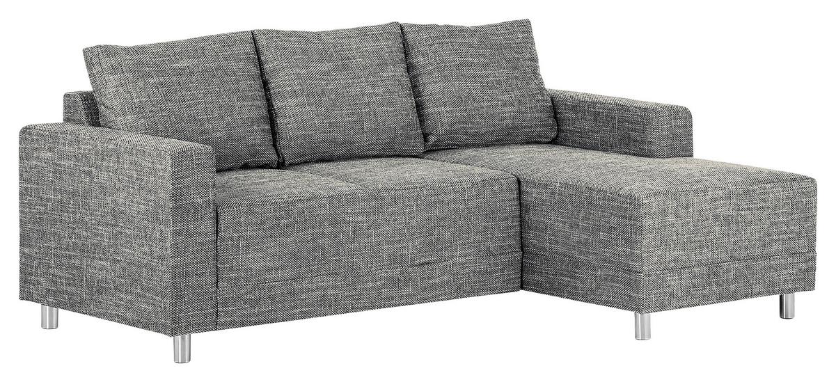 Ecksofa Grenwood Grau S: 200x144 cm - Chromfarben/Grau, Design, Textil (200/144cm) - MID.YOU