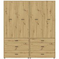 Kleiderschrank Kivo Eiche Artisan Dekor, B: 180 Cm - Eiche Artisan, Basics, Holzwerkstoff (180/199,6/52,1cm)