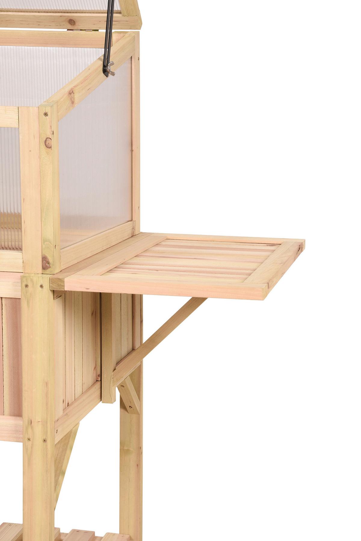 GEWÄCHSHAUS GEWÄCHSHAUS AUS HOLZ - Silberfarben/Braun, MODERN, Holz/Kunststoff (50/120/102,5cm) - Gardenson