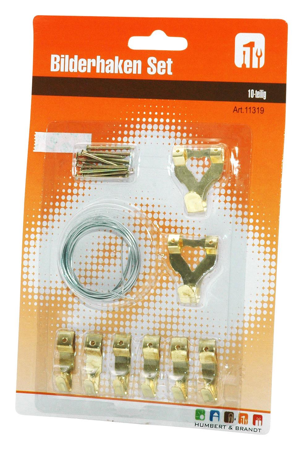 Wandhaken Set Metall 10-teilig - Chromfarben, KONVENTIONELL, Metall