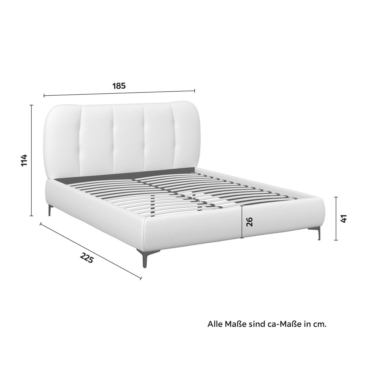 Čalouněná postel GLARIS 160x200 cm, krémová - černá/barvy dubu, Moderní, kov/dřevo (160/200cm) - Bessagi Home