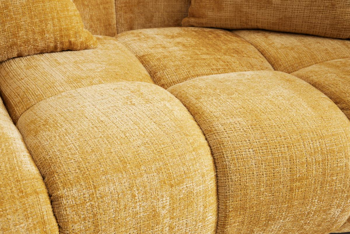 Velká pohovka BONELLI, žlutám s polštáři - černá/žlutá, Moderní, textil/plast (280/74cm) - Mömax