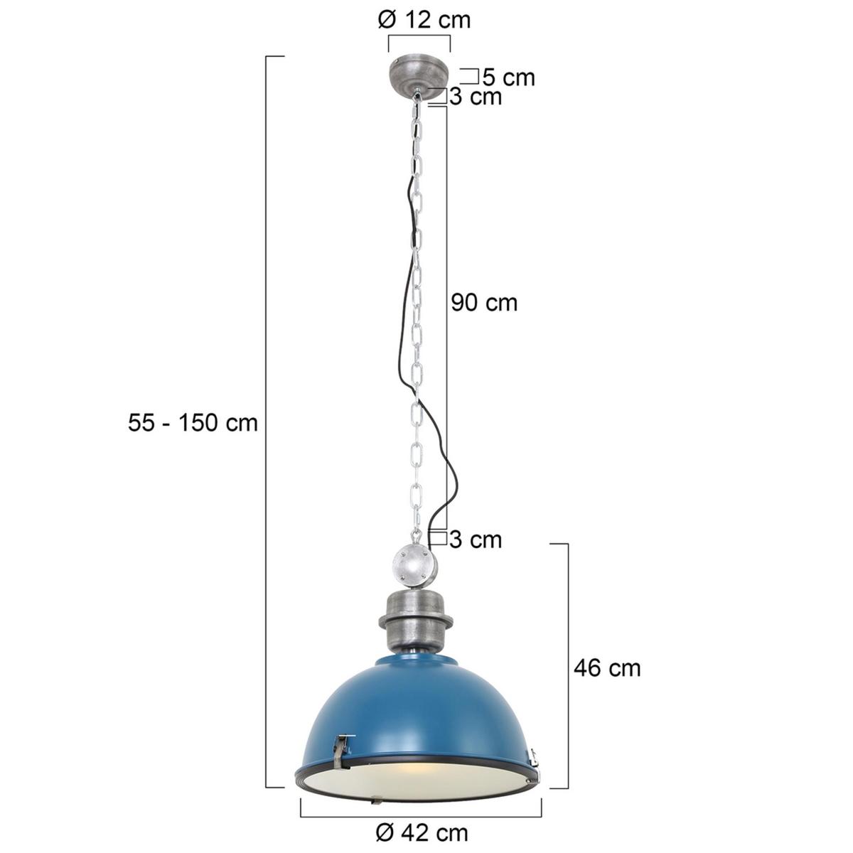 Pendelleuchte Bikkel - Blau, Trend, Glas/Metall (42/145/42cm)