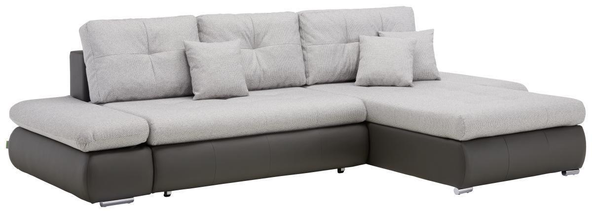Rohová sedačka ENRICO, oboustranná, šedo-černá - šedá/bílá, Konvenční, kov/textil (303/88/185cm) - Based