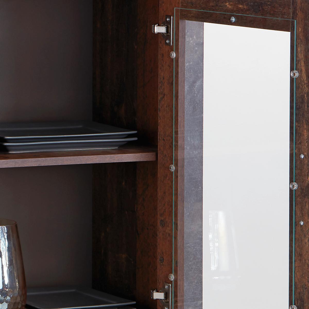 VYSOKÁ KOMODA ONTARIO - šedá/barvy dubu, Moderní, kompozitní dřevo/plast (151,3/122,5/41,5cm) - Ondega