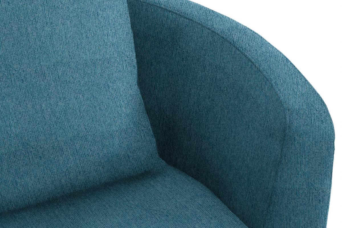 Polstersessel Pina Blau Chenille - Blau/Schwarz, Design, Textil (81/74/81cm) - Livetastic