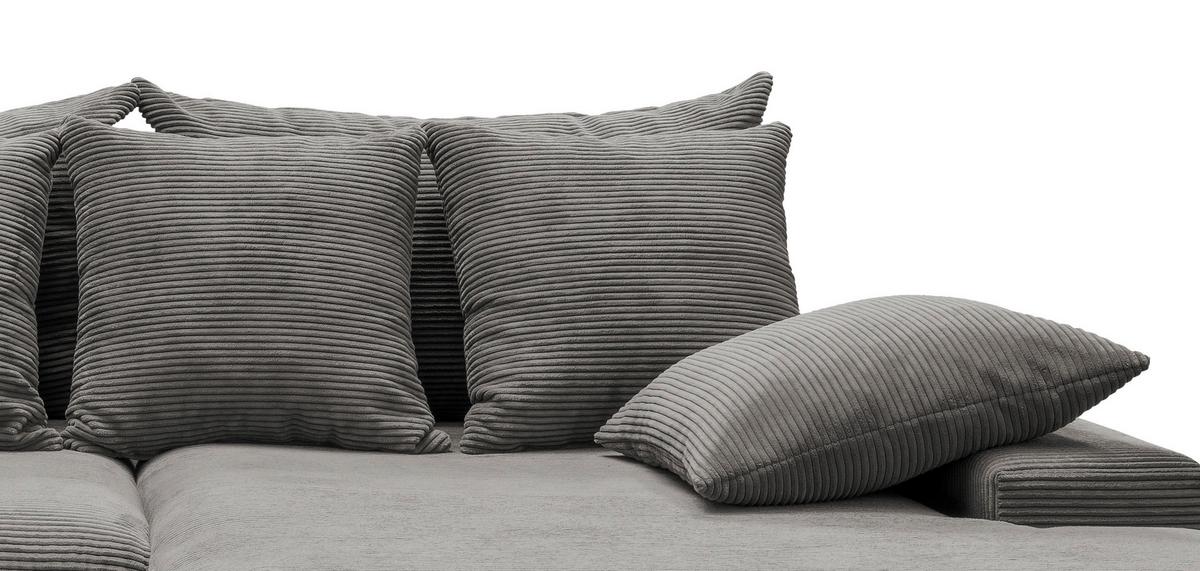Ecksofa Avellino Grau S: 278/200 cm - Schwarz/Grau, MODERN, Textil (278/200cm) - Livetastic