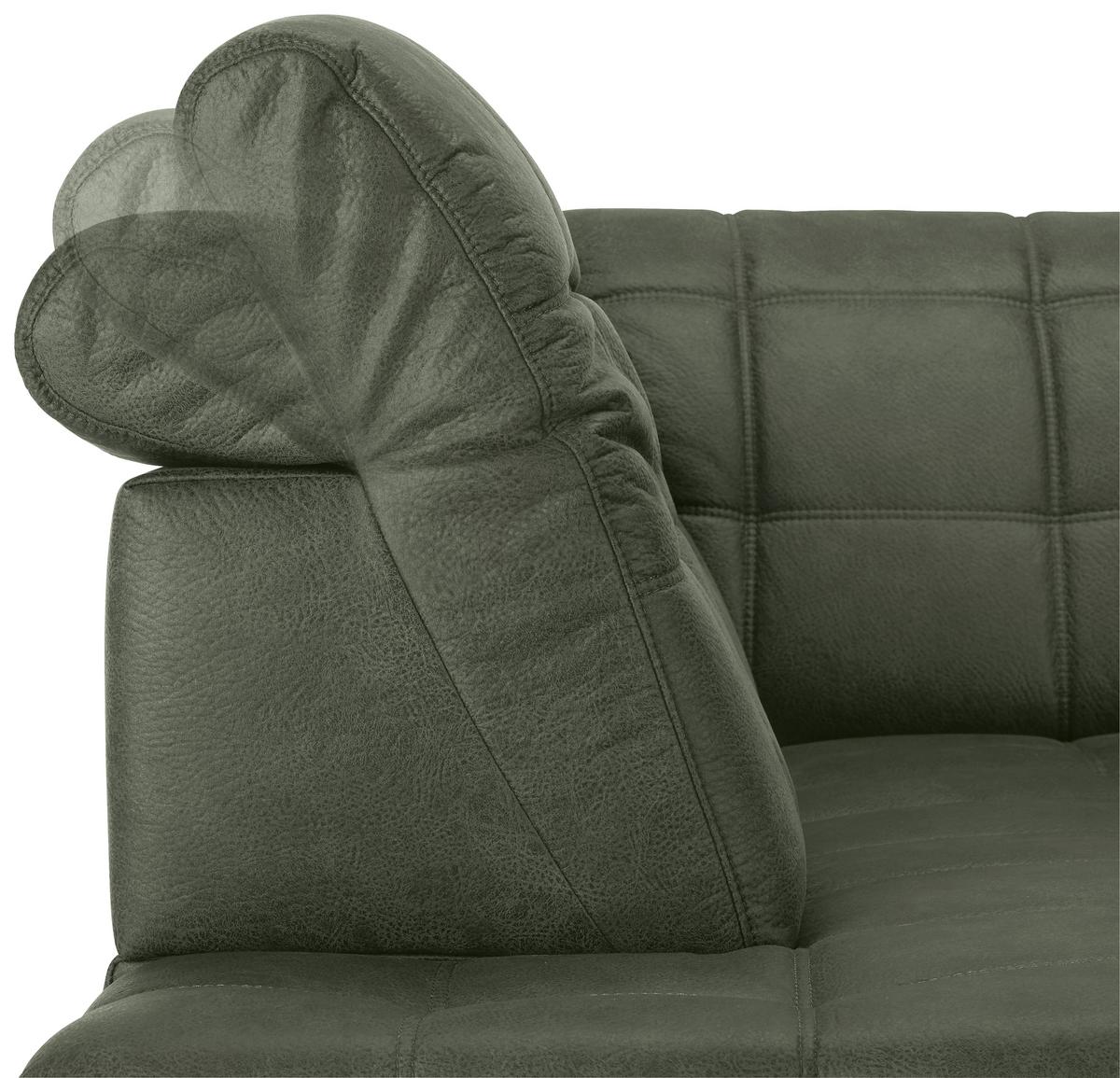 Rohová sedačka PANAMA, ľavá, olivovozelená - olivovozelená/čierna, Konventionell, kov/textil (216/304cm) - Premium Living
