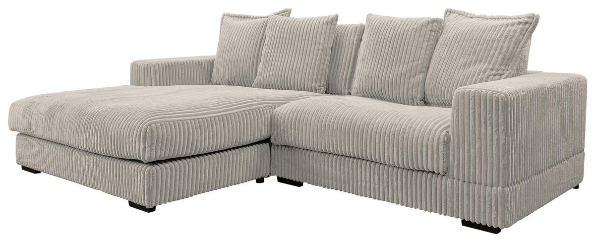 Ecksofa Funny - Hellgrau/Schwarz, Design, Textil (195/285cm) - MID.YOU