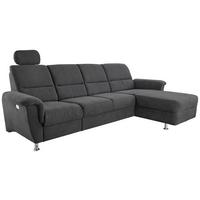 Ecksofa Parole Schwarz S: 292/165 cm - Chromfarben/Schwarz, KONVENTIONELL, Textil (292/165cm) - Livetastic