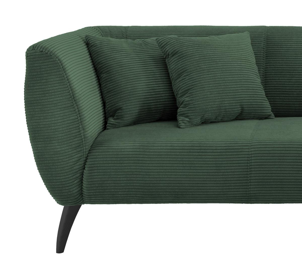 Ecksofa Colori Dunkelgrün S: 264/160 Cm - Dunkelgrün/Schwarz, MODERN, Holz/Textil (264/160cm) - MID.YOU