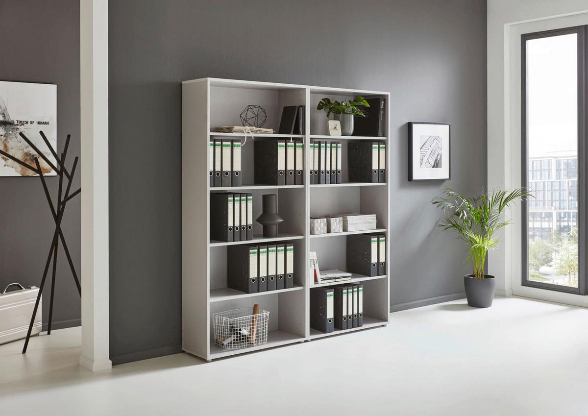 Aktenregal Office Edition Grau B: 168,8cm - Silberfarben/Grau, MODERN, Holzwerkstoff (168,8/185,6/33cm) - MID.YOU