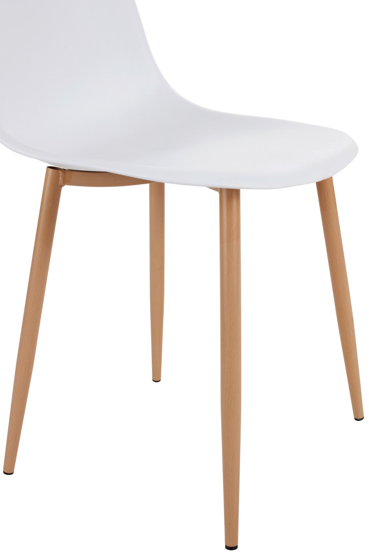 Esszimmerstuhl Rivan Weiß Dekor - Buchefarben/Weiß, MODERN, Kunststoff/Metall (44/83/53cm) - Ondega