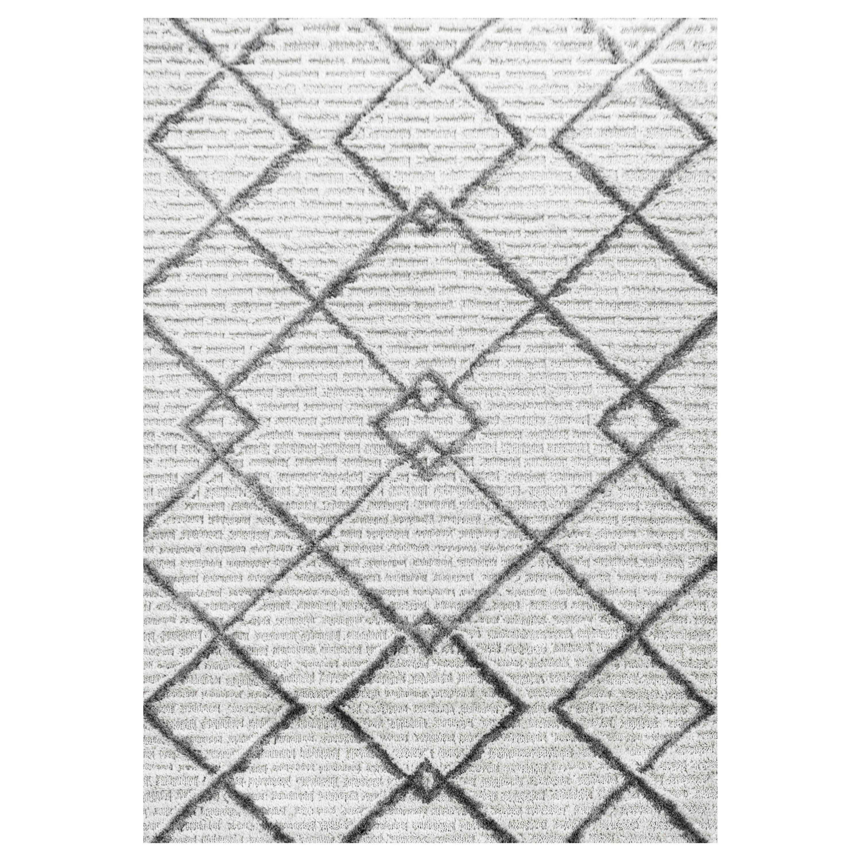 Webteppich Creme/Grau Pisa 80x150 cm - Creme, KONVENTIONELL, Textil (80/150cm)