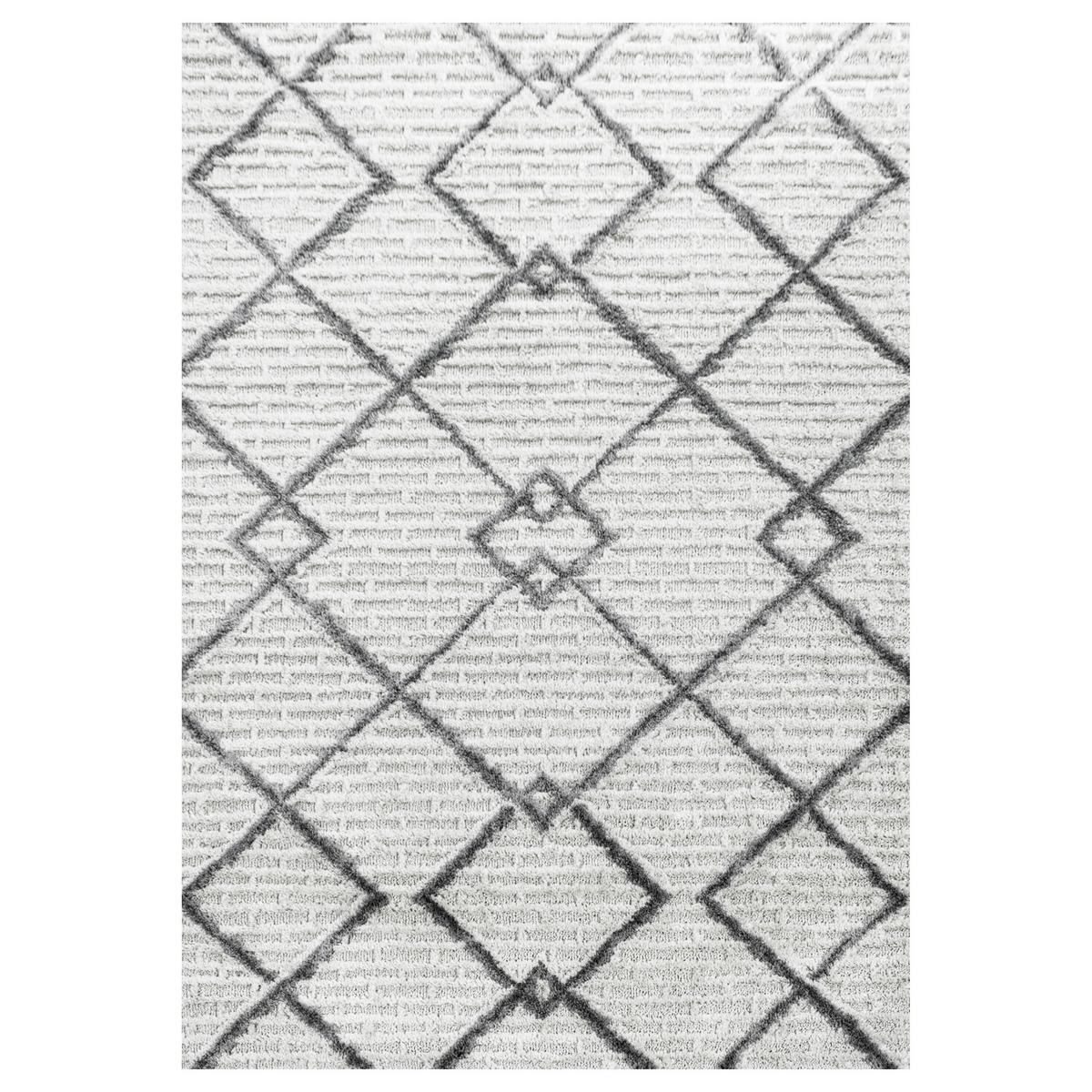 Webteppich Creme/Grau Pisa 80x150 cm - Creme, KONVENTIONELL, Textil (80/150cm)