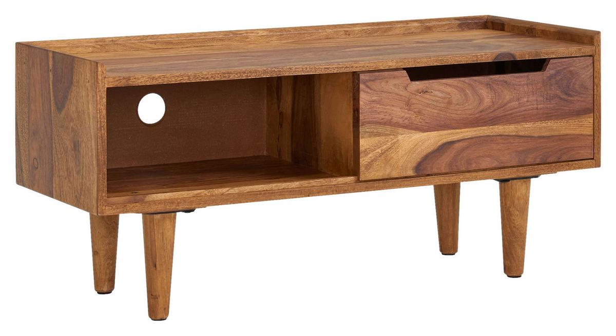 Nízka komoda z masivního dřeva š: 95cm - barvy sheesham, Moderní, dřevo (95/44/34cm) - MID.YOU
