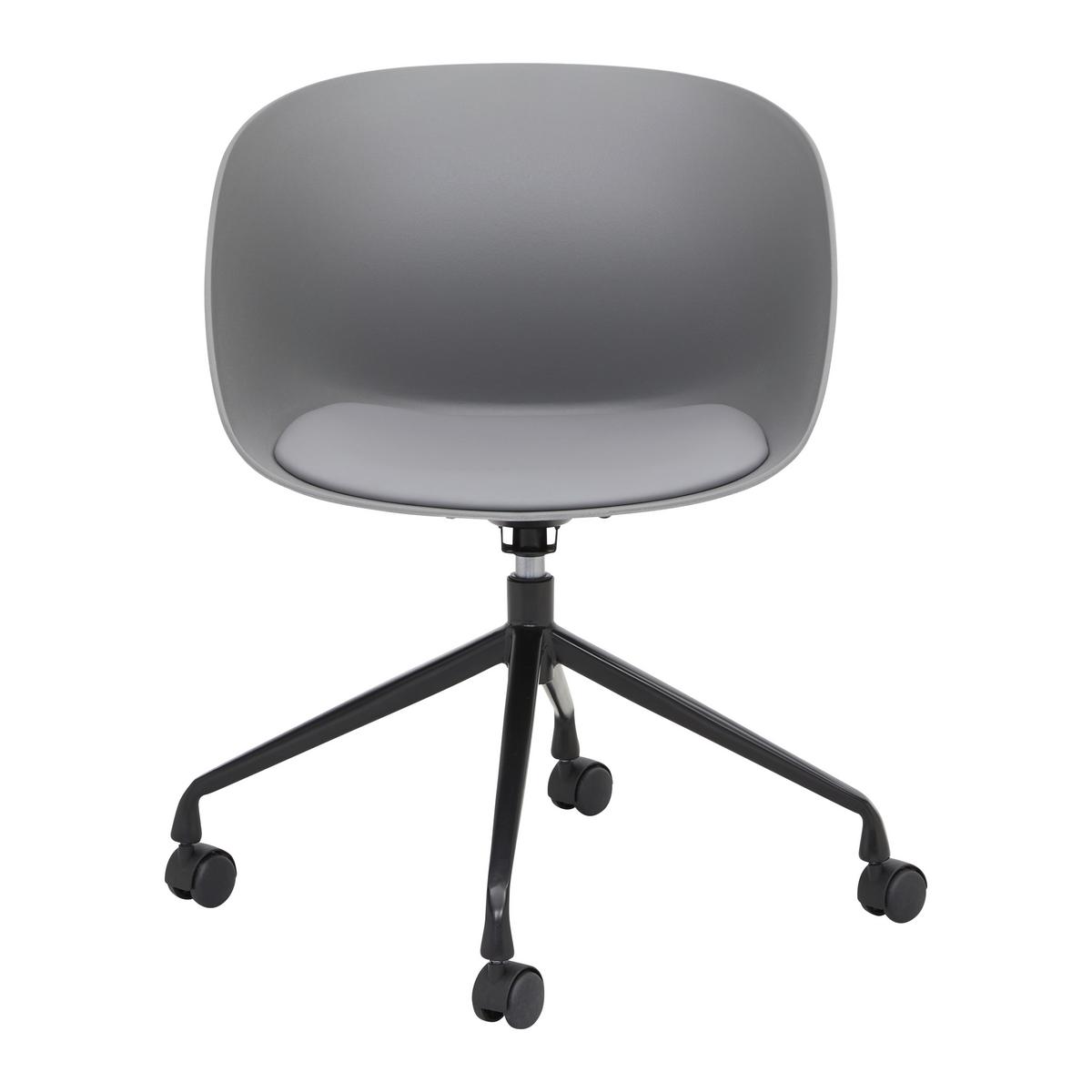 Otočná kancelářká židle LIA Šedá - šedá/černá, Moderní, kov/textil (56,5/75,5/51cm) - Bessagi Home