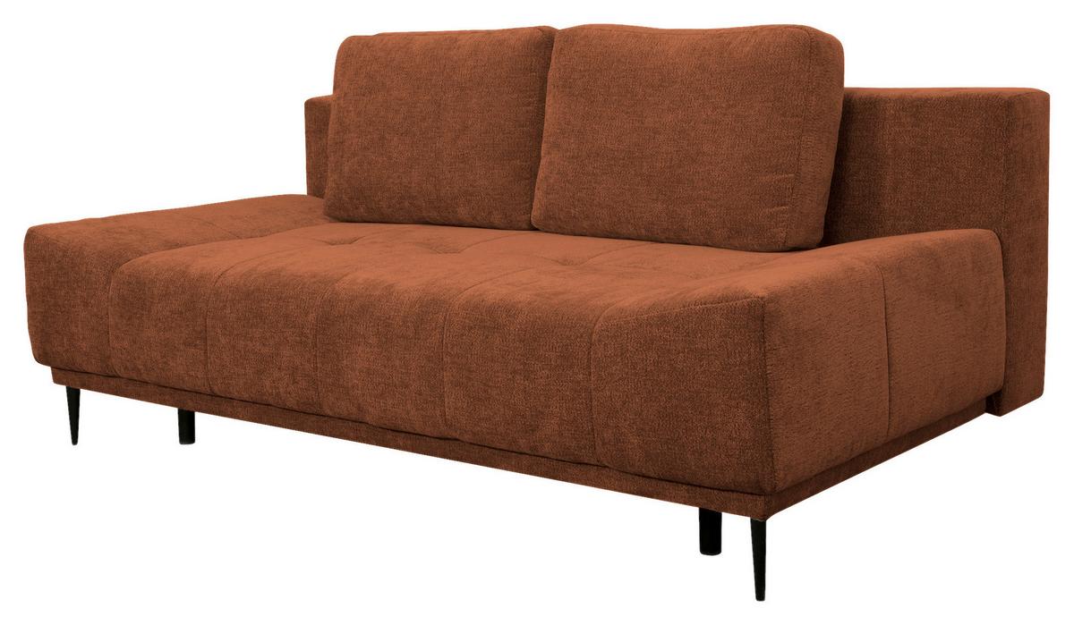 Schlafsofa Malpenza Rostfarben B: 199 cm - Rostfarben/Schwarz, Trend, Textil (199/91/110cm)