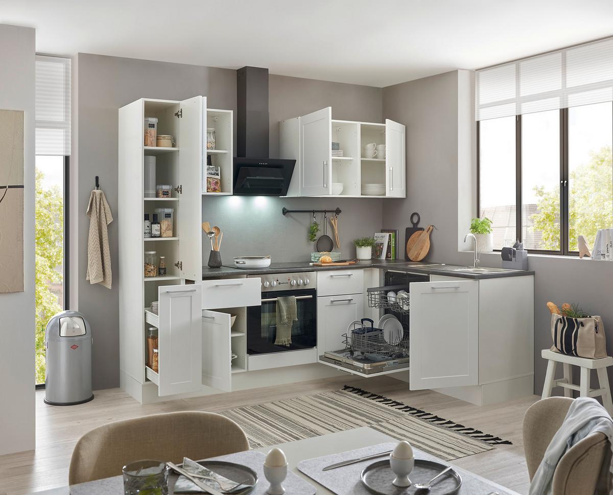 Eckküche Marseille L 250 White - Anthrazit/Weiß, Design, Holzwerkstoff (250/175cm) - MID.YOU