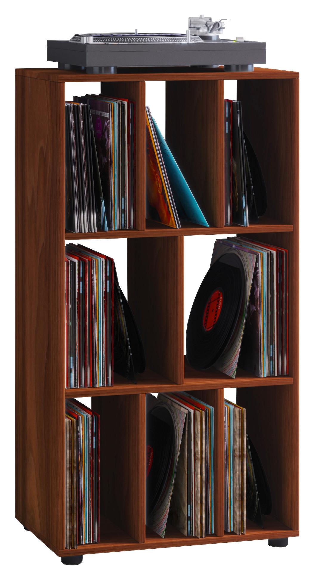 SCHALLPLATTENREGAL Schaltino NussbaumfarbenB:60cm - Nussbaumfarben, MODERN, Holzwerkstoff (60/115/36cm) - MID.YOU