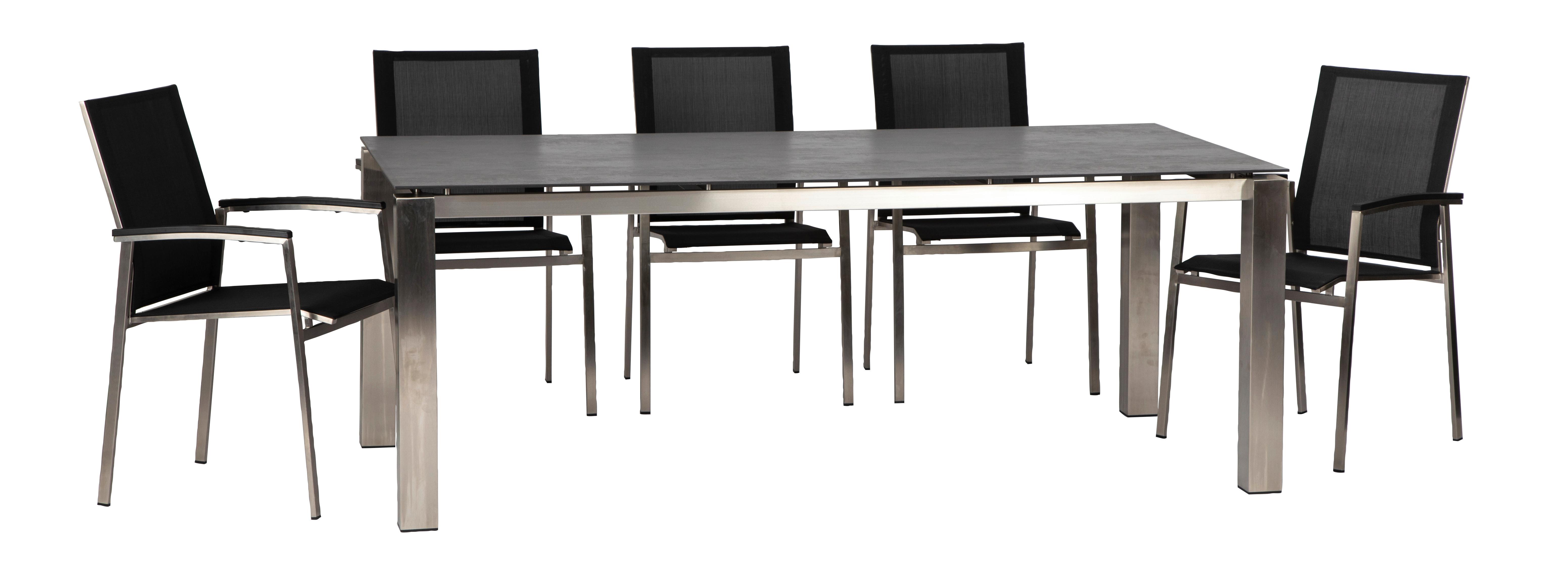 Modernes Gartenset mit Tischund sechs Sesseln