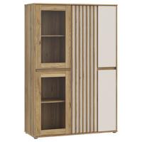 Vitrin Eliston - tölgyfa színű/homokszínű, Natur, műanyag/faalapú anyag (109,3/161,7/41,5cm) - Modern Living
