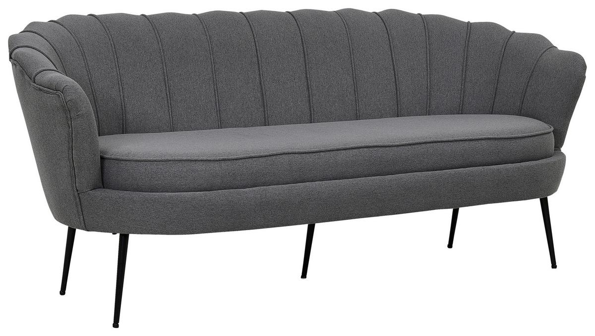 2-Sitzer-Sofa Calais - Dunkelgrau/Schwarz, Design, Textil/Metall (180/78.5/78cm) - Livetastic