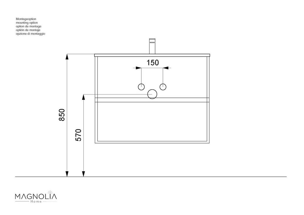 BADEZIMMER Limes, Eichefabren B: 80 cm - Eichefarben/Weiß, Basics, Keramik/Holzwerkstoff (80cm) - MID.YOU