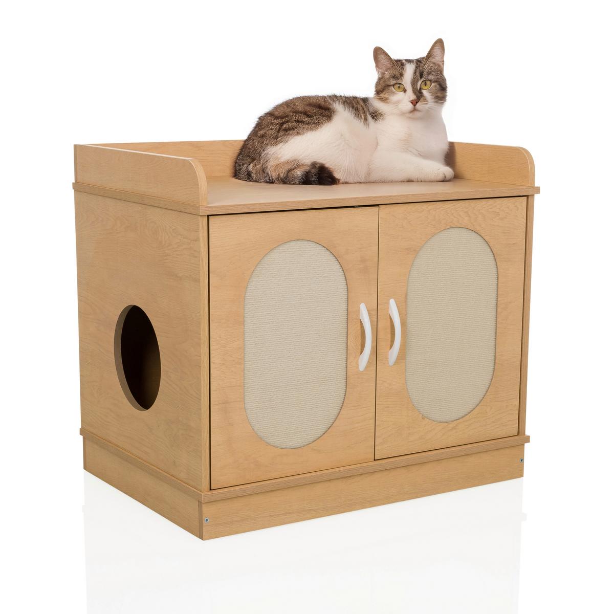 TIERHAUS Kittyhome Beigebraun B: 75cm - Beigebraun, MODERN, Holzwerkstoff (75/67/53cm) - MID.YOU