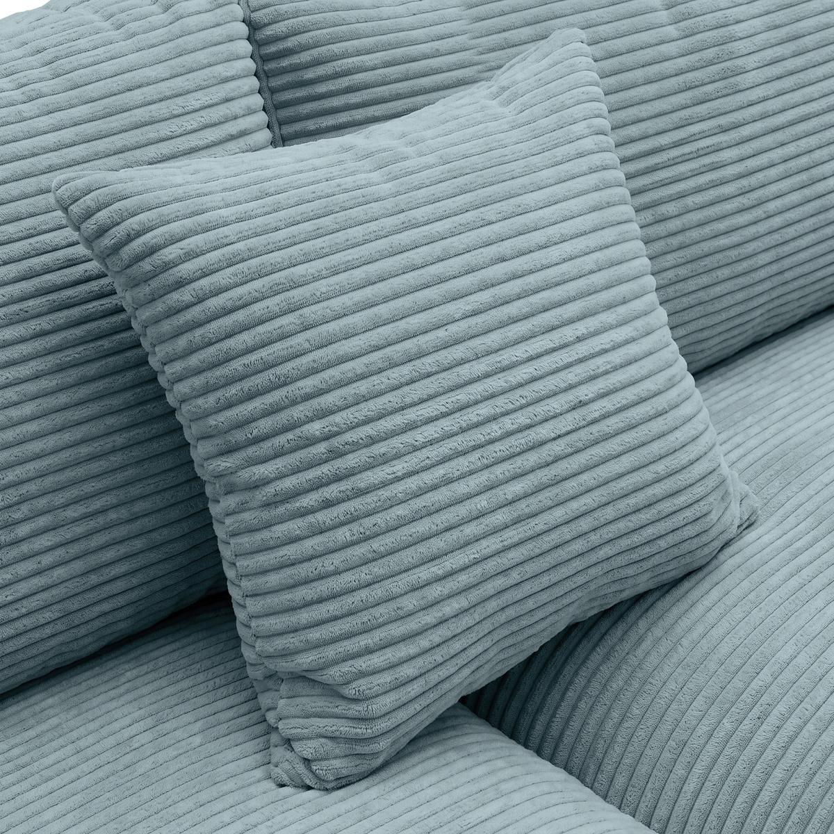 Rohová sedačka PEDRO, pravá, petrolejový manšestr - petrolej/černá, Moderní, textil/plast (300/190cm) - Mömax