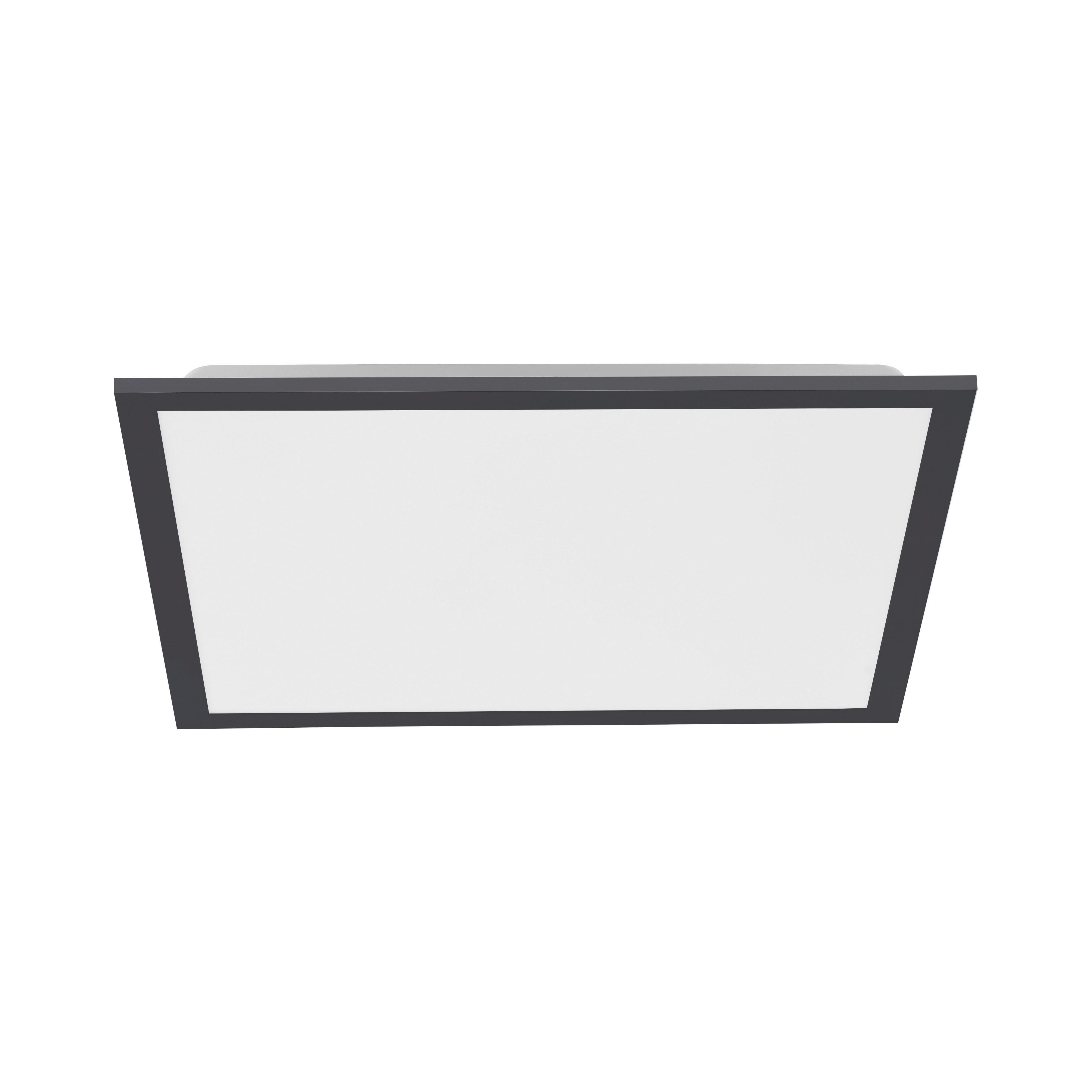LED-Deckenleuchte Flat L: 44,5 cm dimmbar mit Fernbedienung - Schwarz, Basics, Kunststoff/Metall (44,5/44,5/7cm)