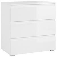 Kommode Capetown Melamin weiß, B: 80 cm - Silberfarben, Trend, Holzwerkstoff (80/80,5/45cm)
