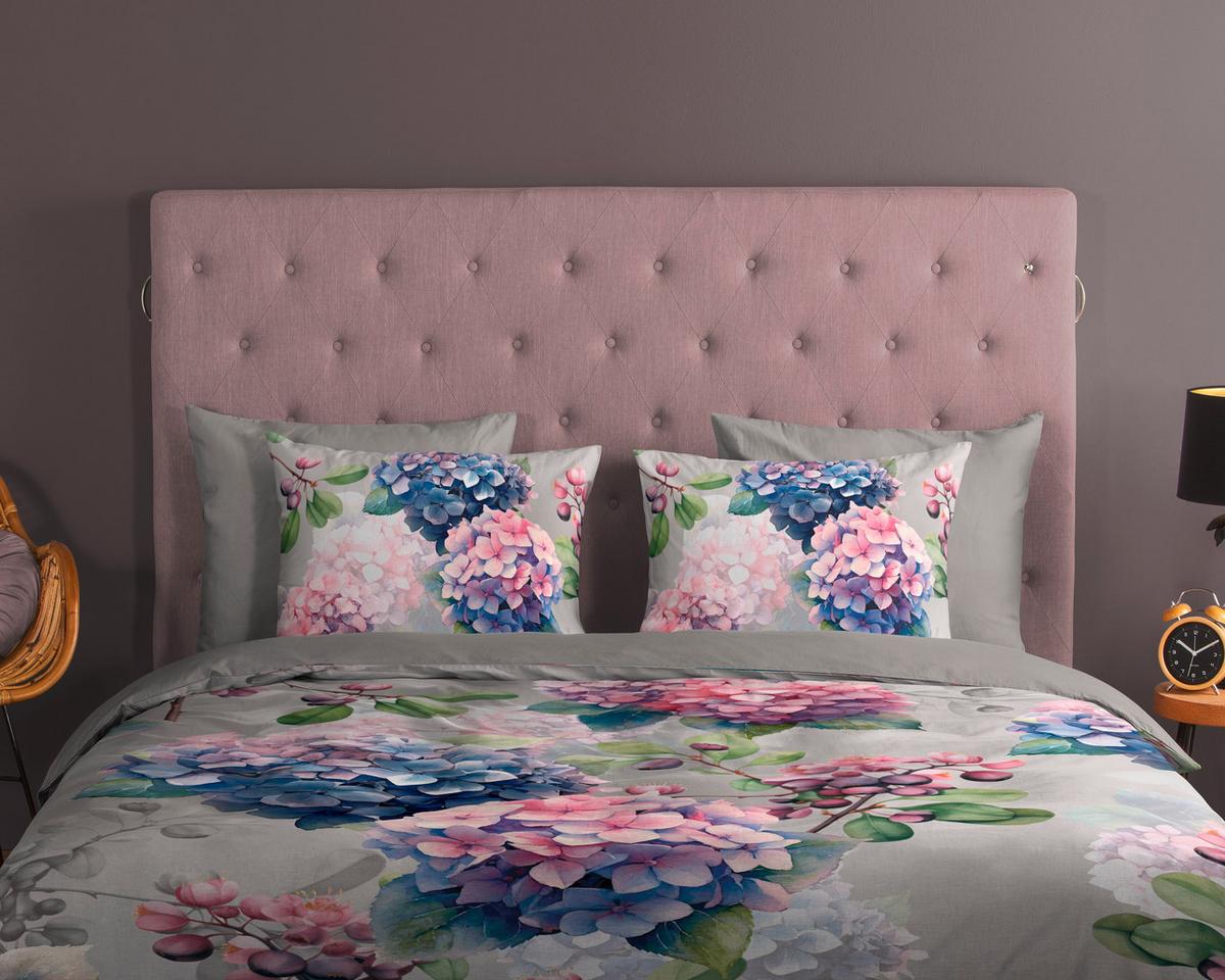 WENDEBETTWÄSCHE JULIA - Hellrosa/Hellgrau, Design, Textil (140/200cm)