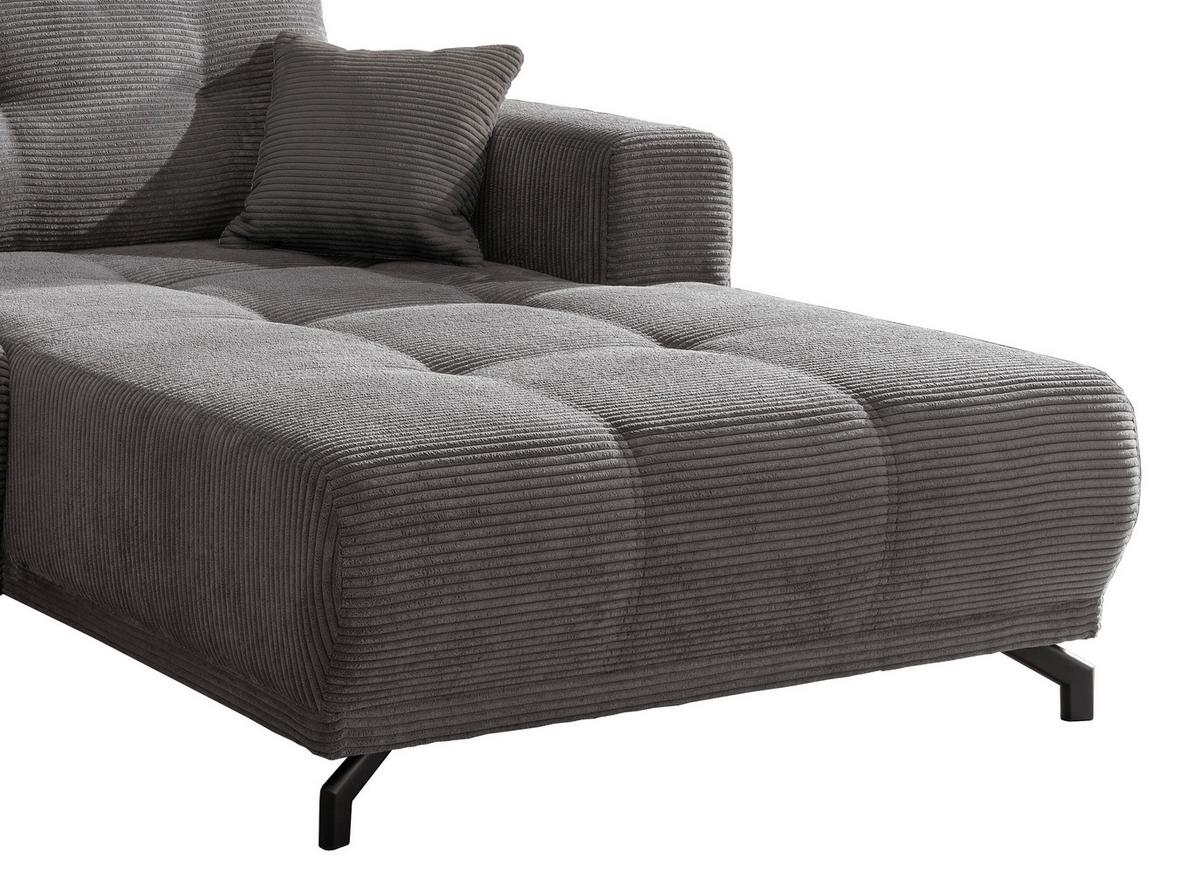 Ecksofa Restato Grau S: 246/177 Cm - Schwarz/Grau, MODERN, Holz/Textil (246/177cm) - MID.YOU
