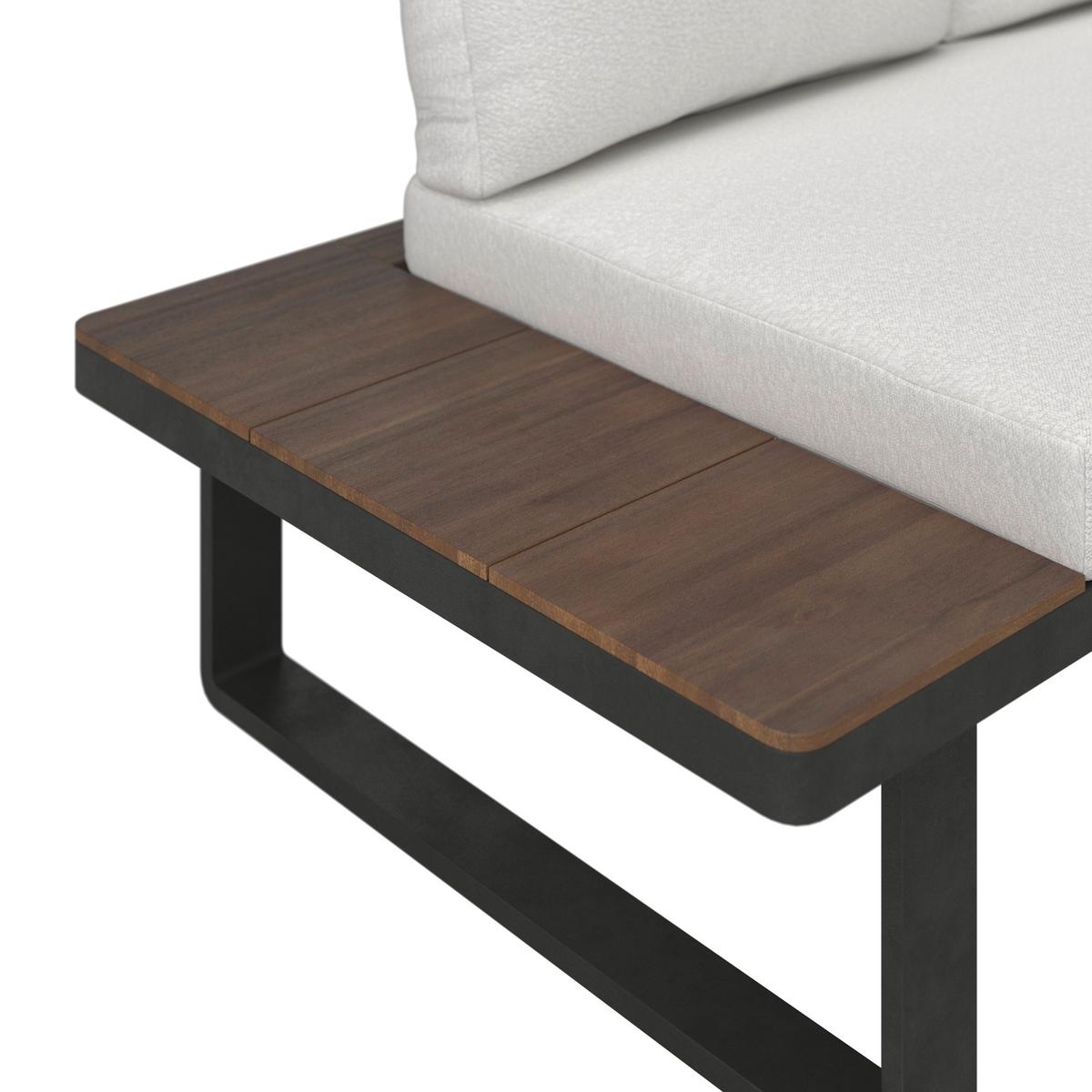 JEDÁLENSKÁ TERASOVÁ SÚPRAVA GIANNA - čierna/krémová, Modern, kov/drevo (221/71/76cm) - Bessagi Garden