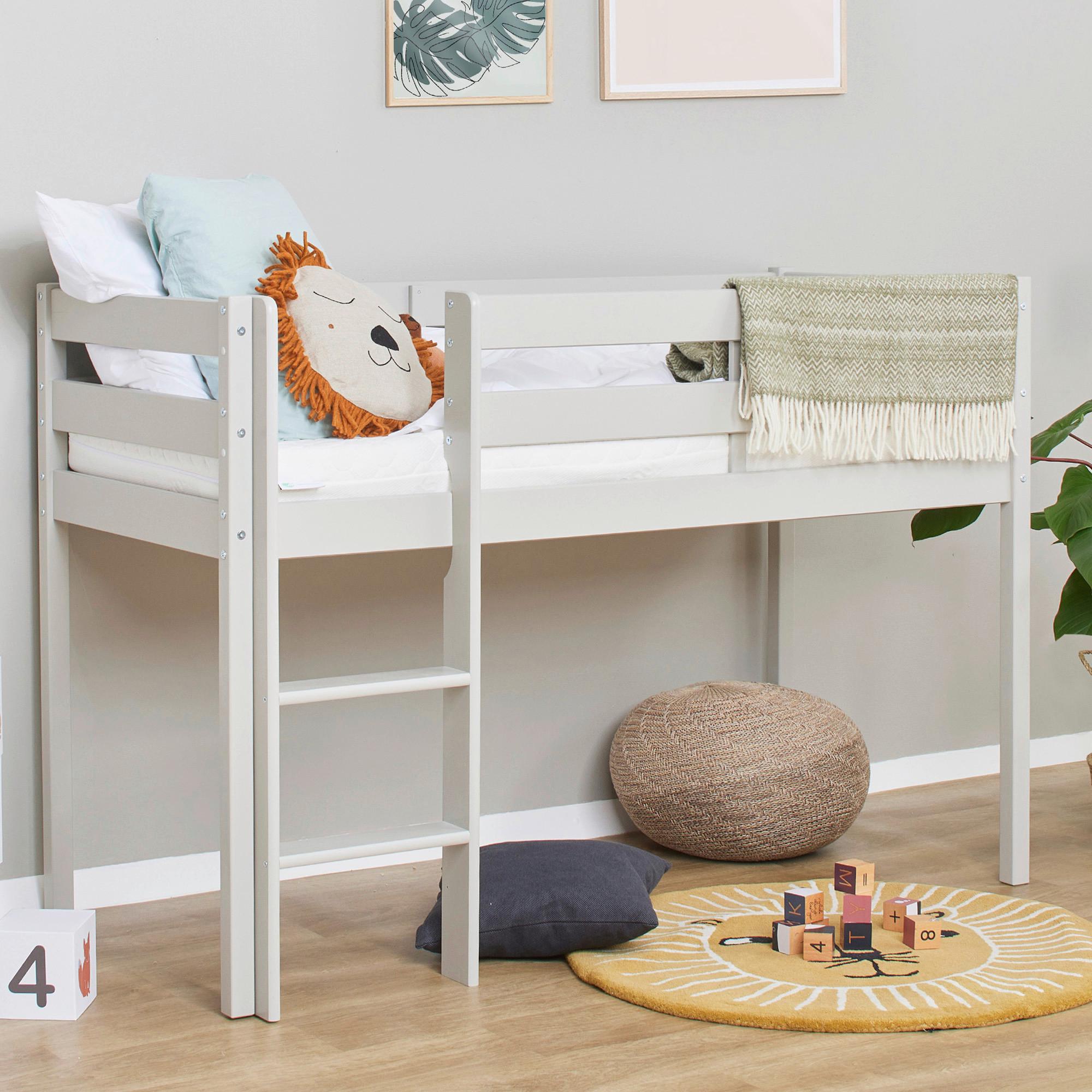 Hochbett Eco Comfort Grau, Lf: 70x160 Cm - Naturfarben/Grau, MODERN, Holz (70/160cm) - MID.YOU