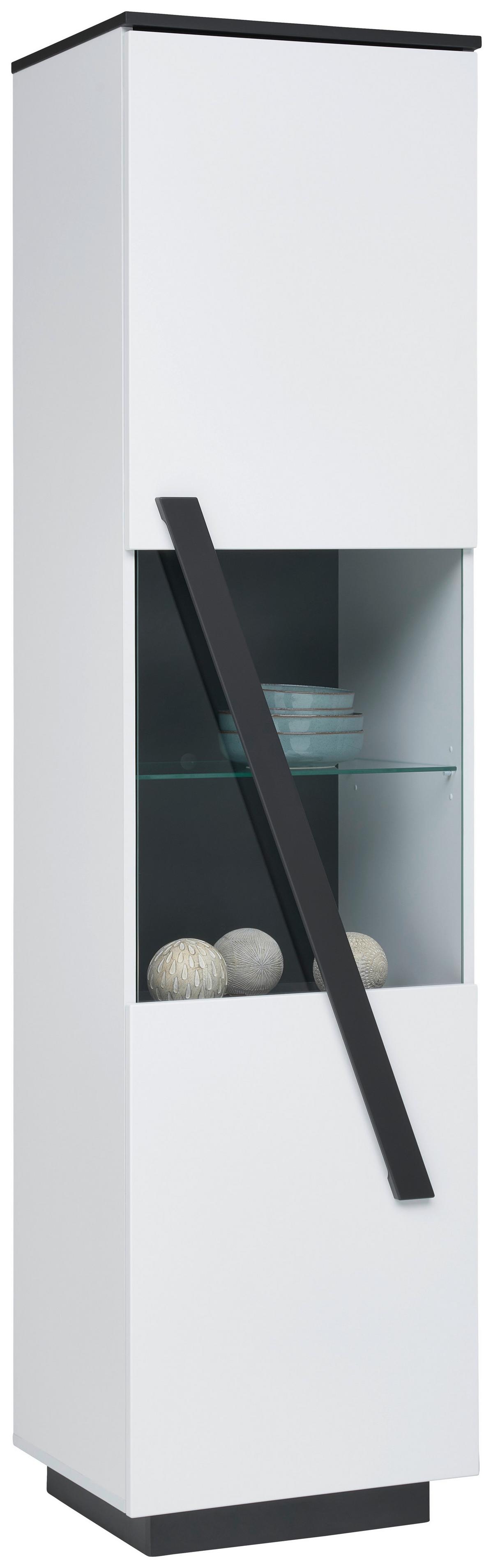 Vitrine Maxi B: 50 cm Weiß/Grau - MODERN, Glas/Holzwerkstoff (50/197,5/42cm)
