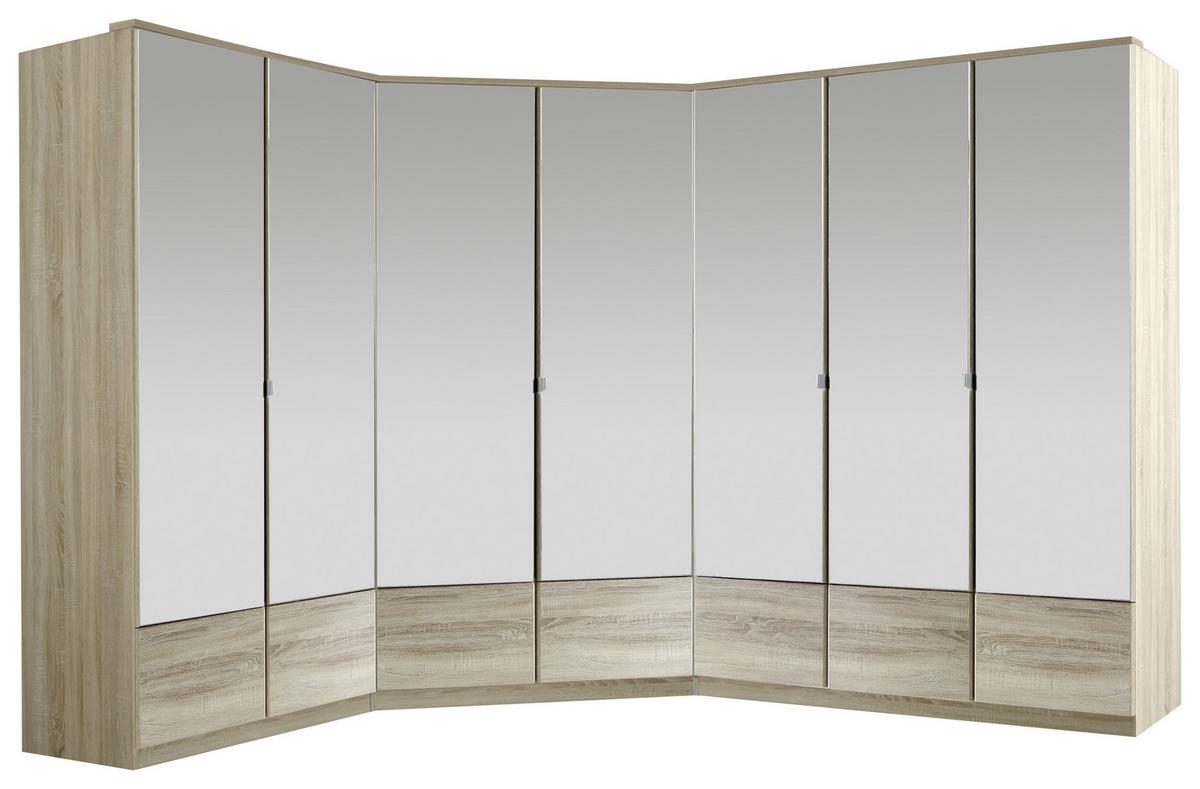 Eckschrank Mit Spiegel 95cm Imago, Eiche Dekor - Eichefarben, KONVENTIONELL, Glas/Holzwerkstoff (95/199/95cm) - MID.YOU