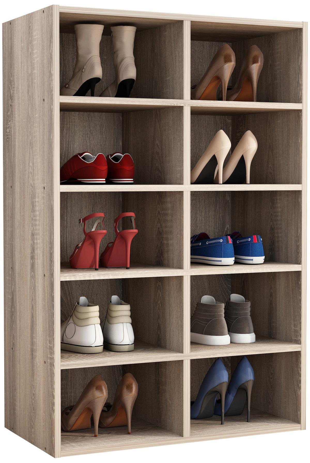 Schuhregal Hinsol Eiche Dekor, 55 Cm - Sonoma Eiche, Design, Holzwerkstoff (55/84/30cm) - MID.YOU