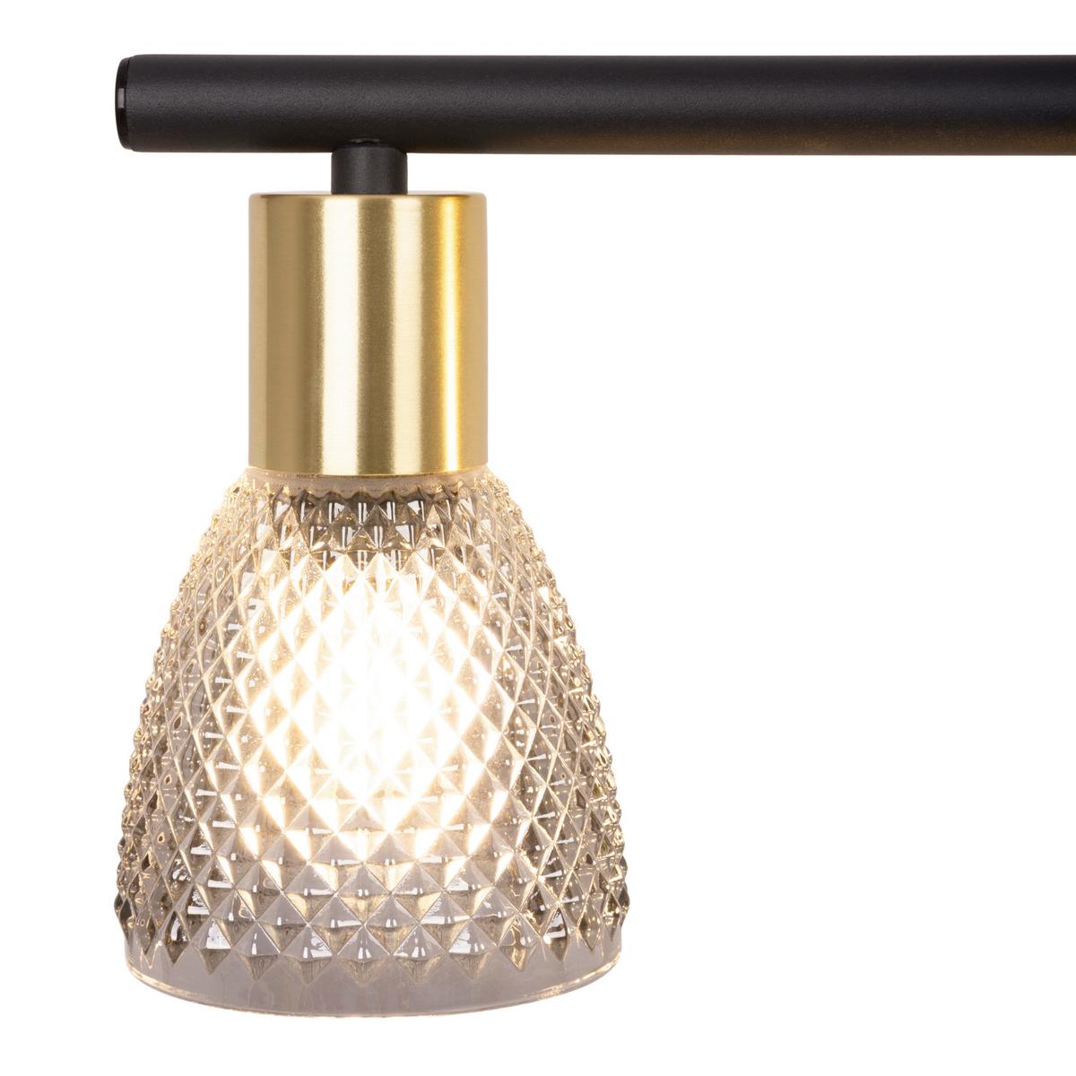 Hängeleuchte Exkl. 5xe14, 40w - Schwarz, LIFESTYLE, Glas/Metall (82/8,5/8,5cm) - Näve