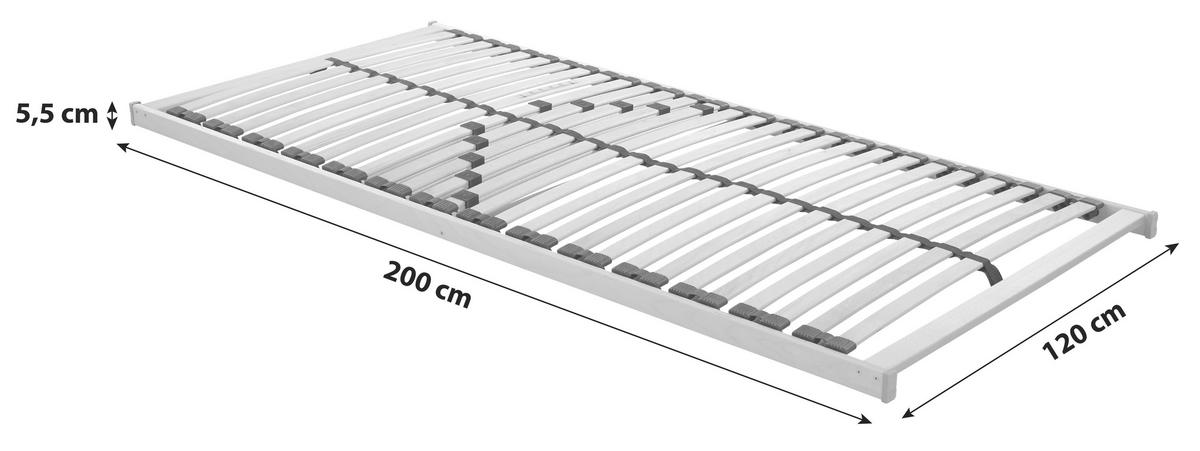 Lattenrost Primatex 120x200 cm verstellbar 3 Zonen - Birkefarben, Holz (120/200cm) - Primatex