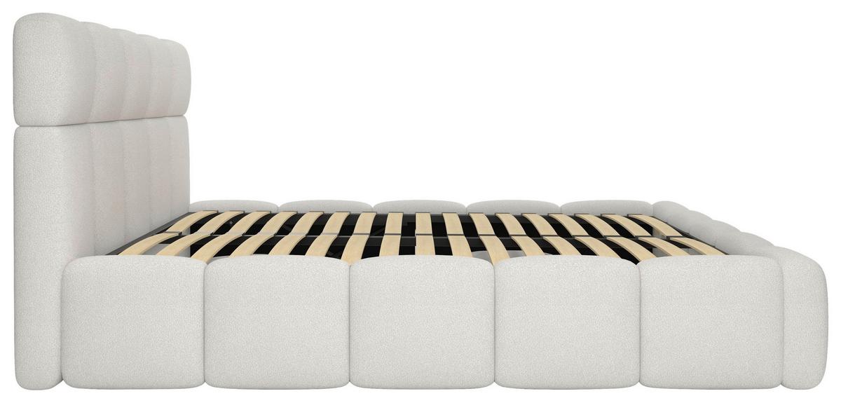 Polsterbett Cloudy M. Matratze Creme, Lf: 180x200 Cm - Creme, Trend, Holz/Holzwerkstoff (180/200cm) - Luca Bessoni