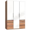 Drehtürenschrank 150cm Level, Weiß/Eiche Dekor - Eichefarben/Weiß, MODERN, Glas/Holzwerkstoff (150/216/58cm) - MID.YOU