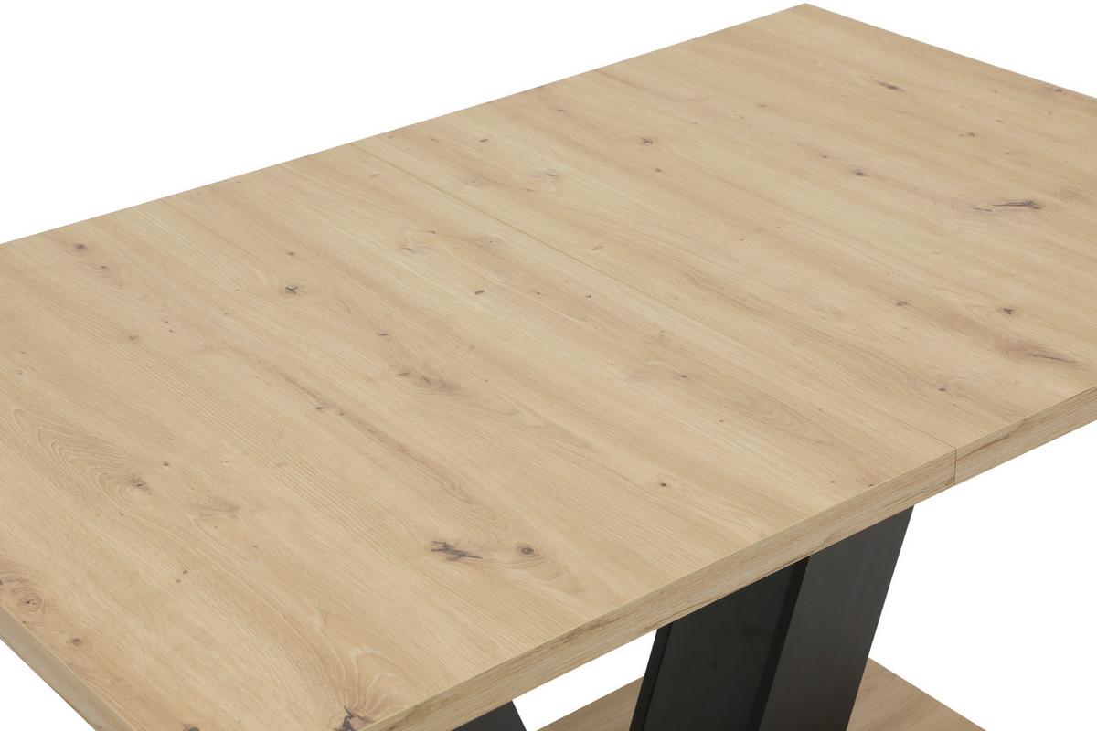 Esstisch Hamm T - Schwarz/Eiche Artisan, MODERN, Holzwerkstoff (140-180/76/90cm) - MID.YOU