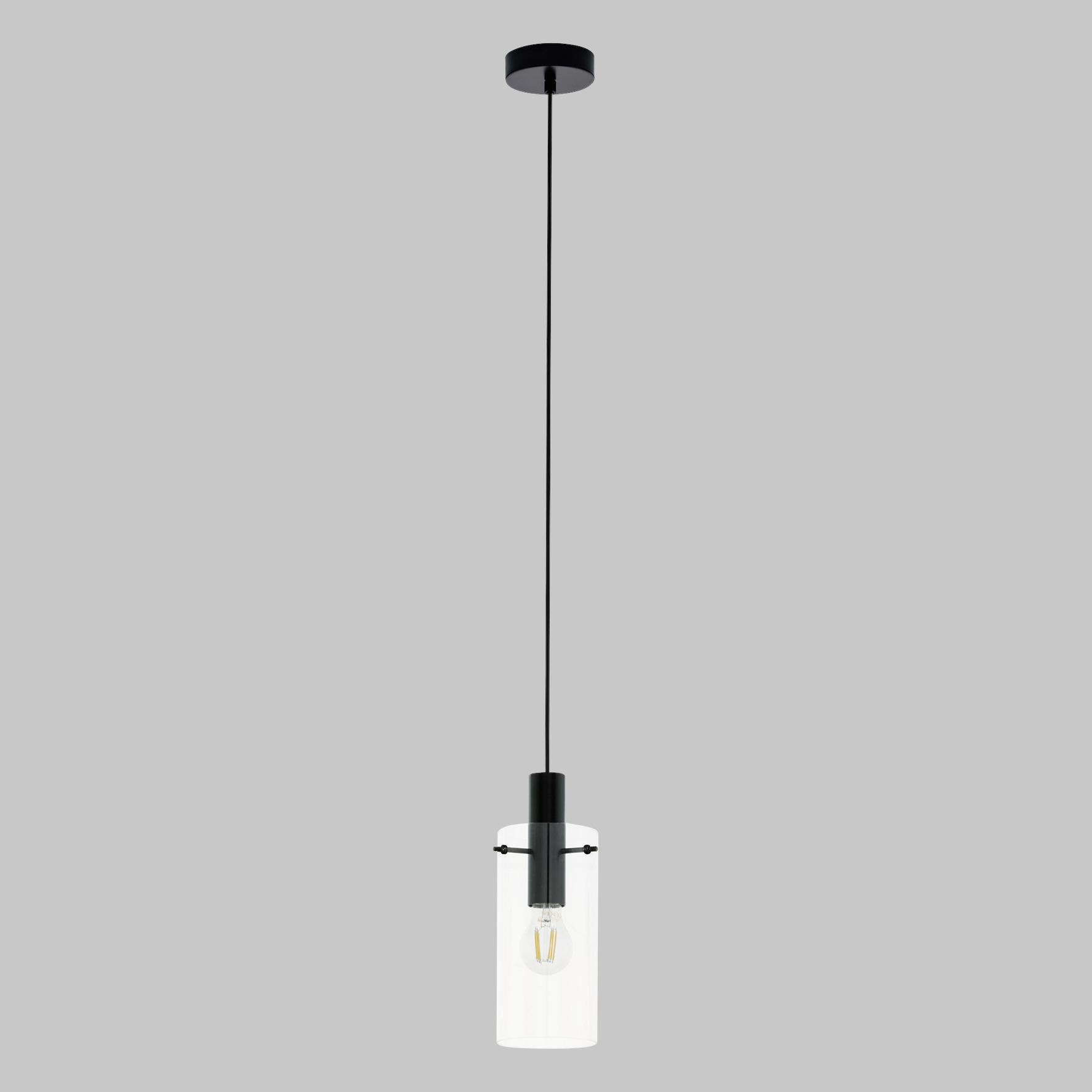 Hängeleuchte Montefino H: 110 cm 1-Flammig, Retro-Design - Klar/Schwarz, MODERN, Glas/Metall (11/110cm)